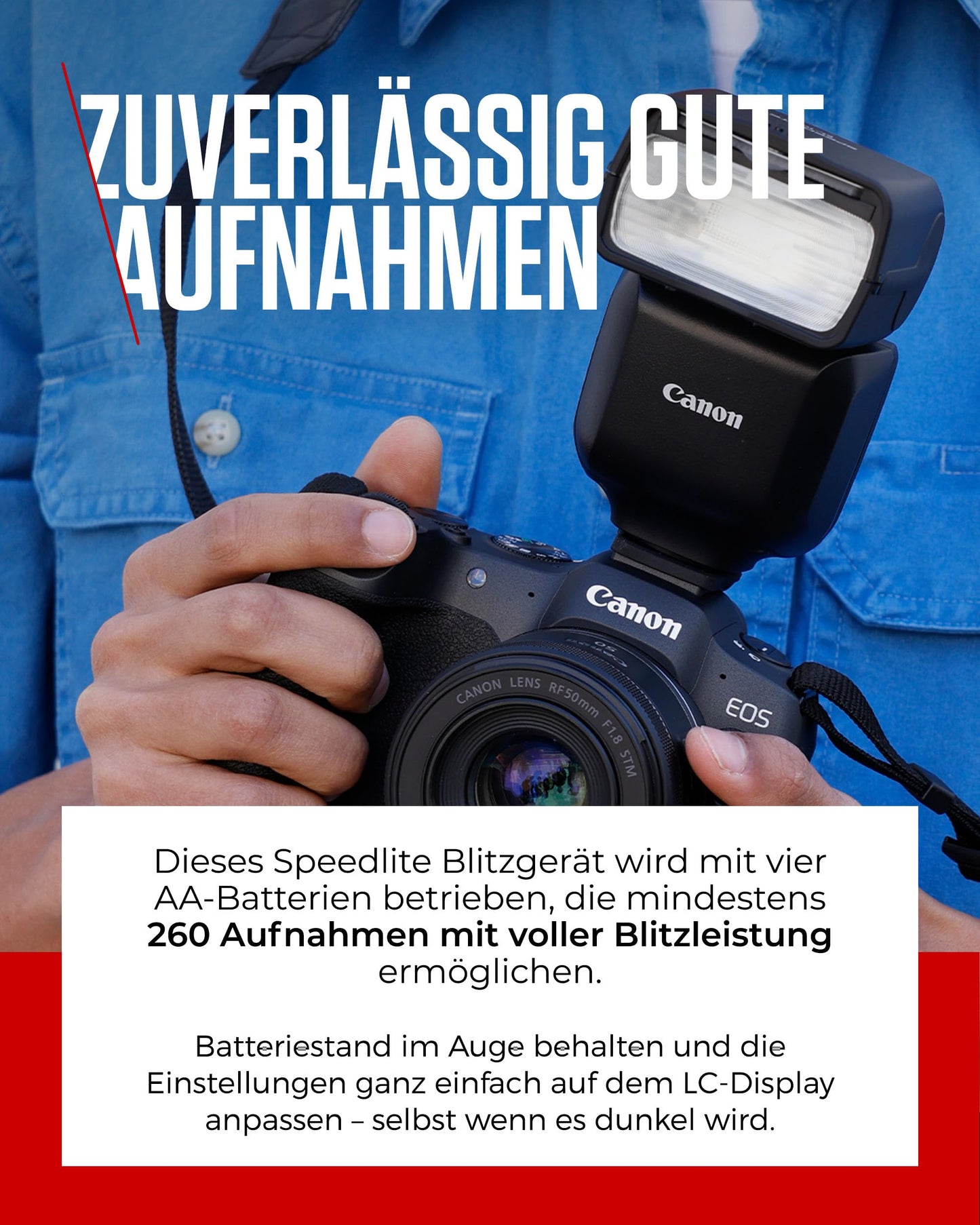 Canon Speedlite EL-10 flash unit (guide number 40, 24-105mm focal length, 1.5s charging time, wireless control, E-TTL II, Camera Connect, 1/1 to 1/1024 power, 180° tilt, note compatibility) Black