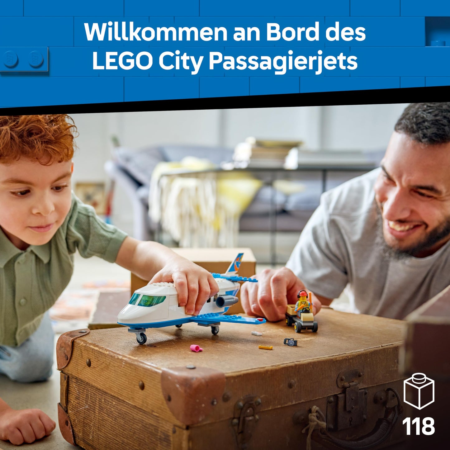 LEGO City Passenger Jet Toy - Airplane Model Kit with 4 Minifigures and Travel Accessories - Educational Toy - Birthday Gift for Boys Ages 4 and Up - 60492