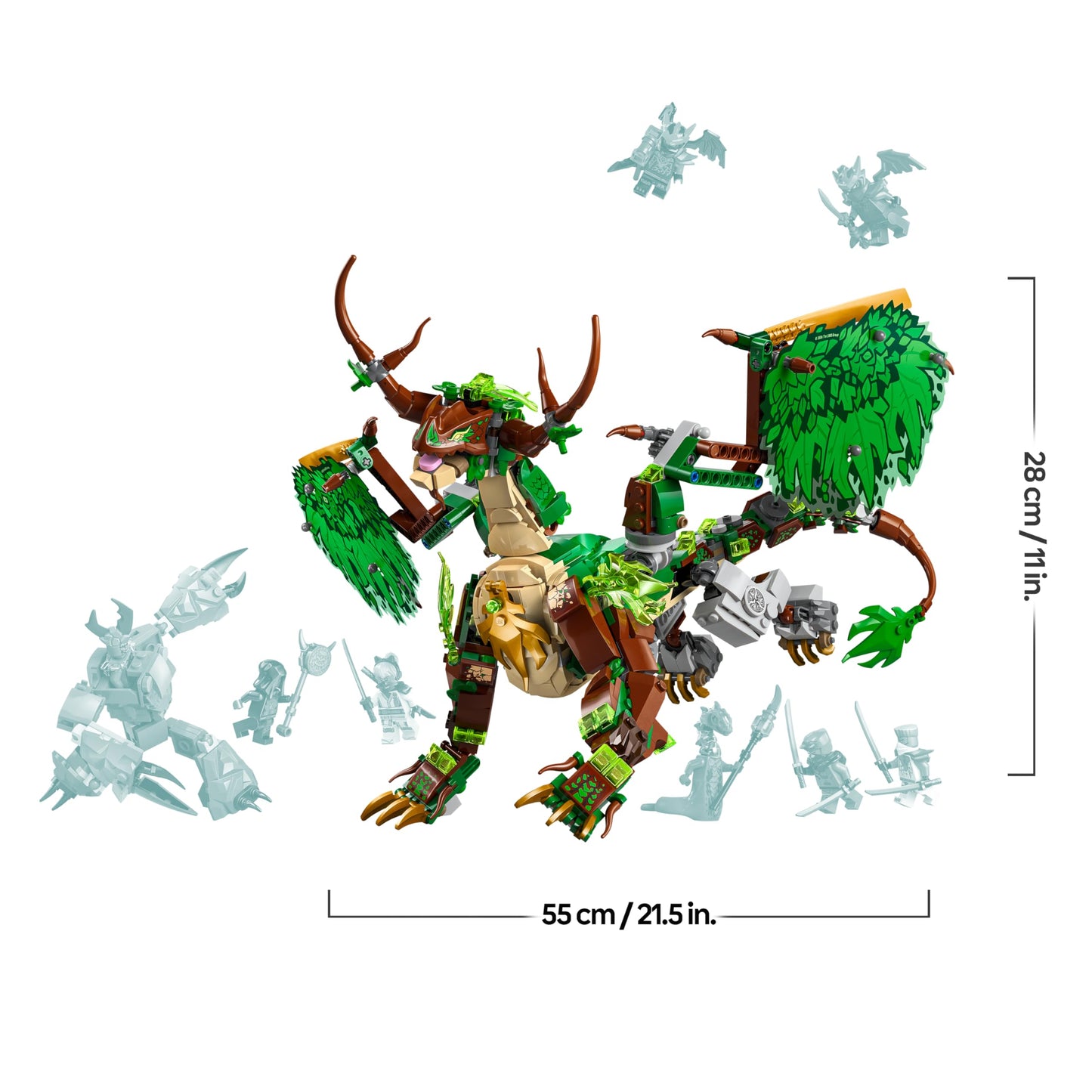 LEGO NINJAGO The Dragon of Life - Ninja toy with dragon figure, mini monster mech, 8 minifigures and swords - creative gift for boys and girls aged 8 and up and fans - 71859