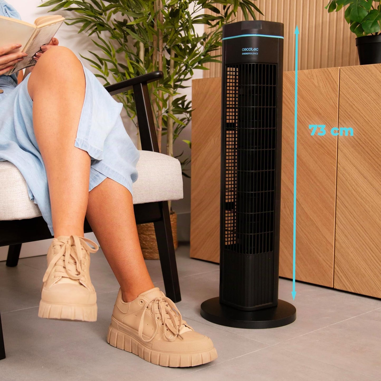 Cecotec tower fan EnergySilence 690 Skyline, 50 W DC motor, diameter 73 cm, 3 speeds, 3 modes, 8 hour timer, automatic 90º oscillation, white - 08345
