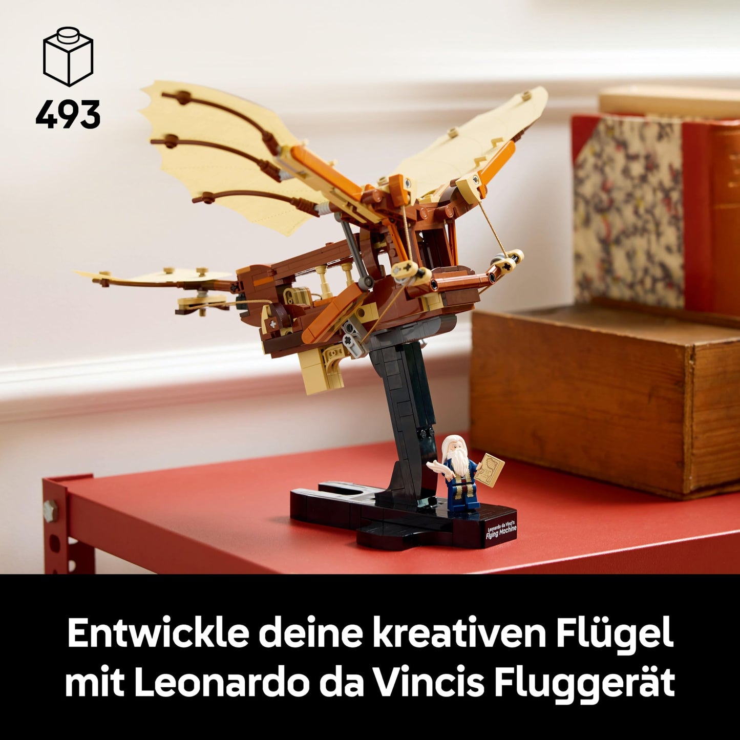 LEGO Icons Leonardo da Vinci's Flying Machine with Beating Wings - Includes Minifigure & Stand - Building Set for Adults - Home Decoration Set - Gift Idea - 10363