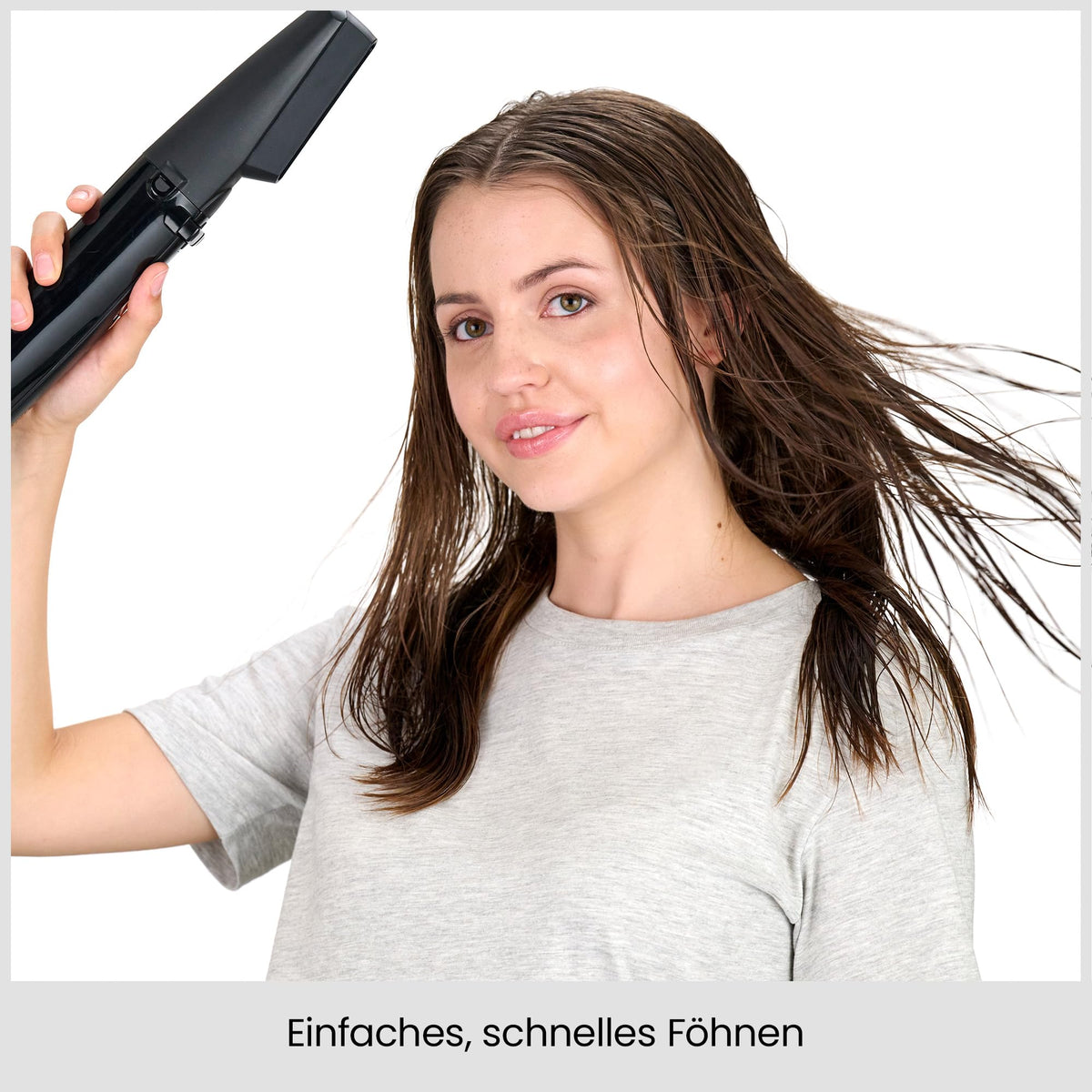 BaByliss Dry, Straighten and Style - Perie rotativă cu aer cald, 1000W, uscător cu perie rotundă cu ioni, cu 4 accesorii pentru uscare, îndreptare și crearea volumului, Negru, AS200E