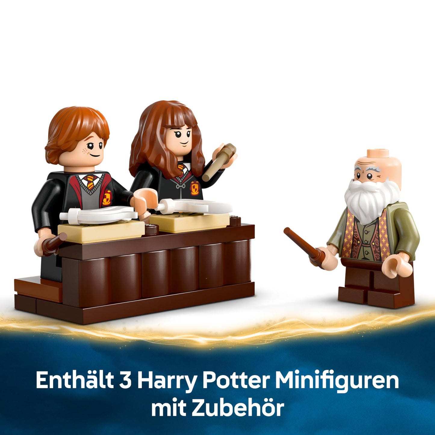 LEGO Harry Potter Hogwarts Castle: Magic Lessons, set with 3 minifigures, including Hermione Granger & Ron Weasley, Wingardium Leviosa function, toy for girls & boys aged 8 and up 76442