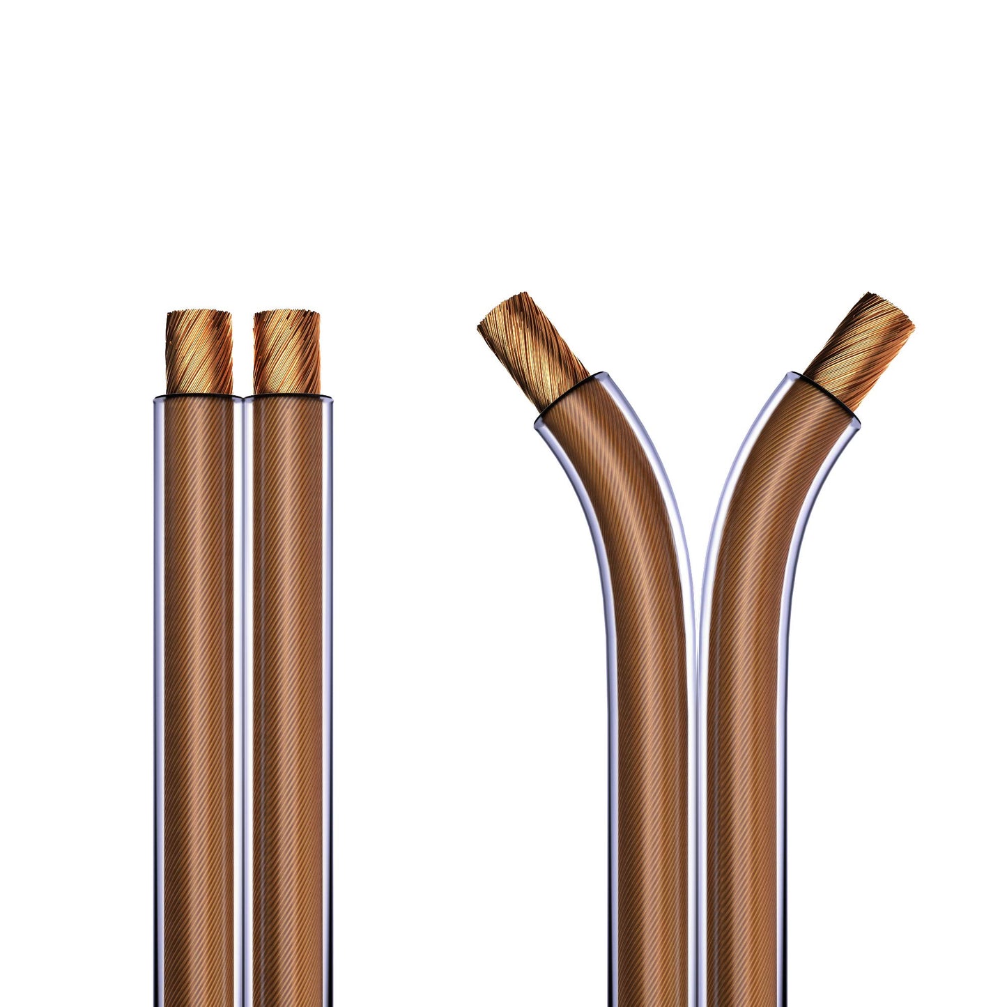 PureLink speaker cable OFC 2x2.50mm², (0.20mm), 100.0m, transparent with red characteristic curve - SE-SP060-100