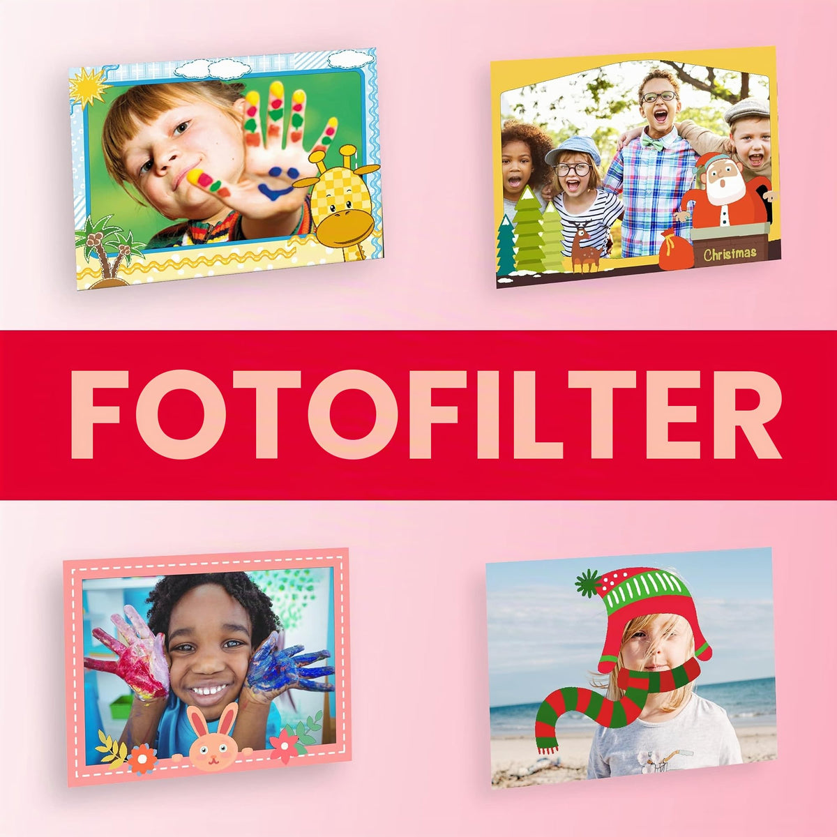 AGFA Photo Realikids Instant Cam Pink - Instant camera for kids - Photo, selfie, and video - 3 rolls of thermal paper for 300 photos - LCD screen - ARKICPK - ARKIC-PK