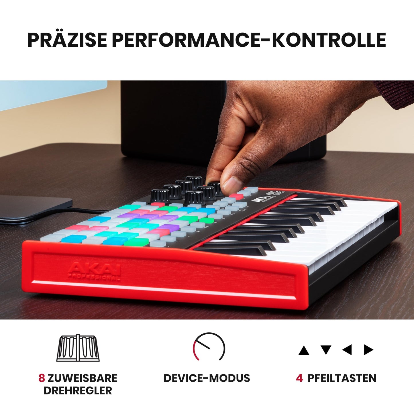 Akai Professional APC Key 25 MK2 - USB MIDI keyboard controller for clip launching with Ableton Live Lite, 25 keys, 40 RGB pads and 8 rotary controls - APCKEY25MK2