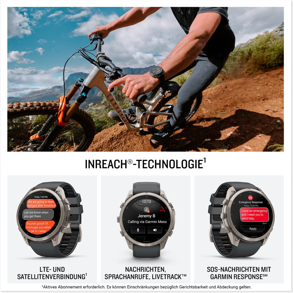 Garmin Fenix 9 Pro inReach, 51 mm, GPS-Multisport-Smartwatch, Titan - 010-04337-21