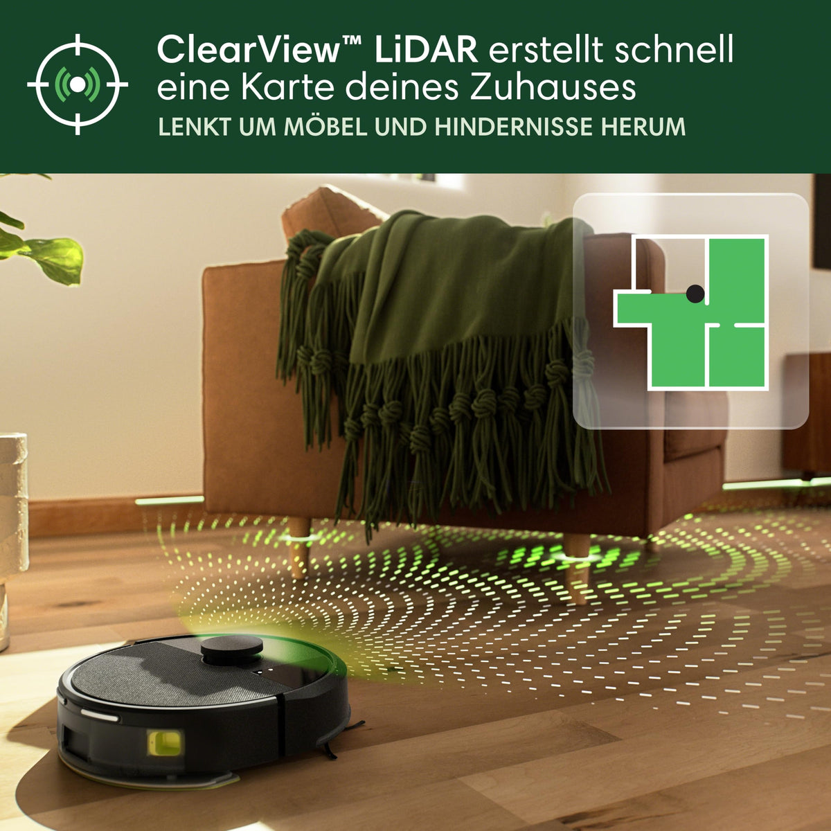 iRobot Roomba 105 Combo + AutoEmpty Dock - Golire automată timp de până la 75 de zile - Aspirare + Spălare - Clearview LiDAR - 7000Pa - 120 minute - SmartScrub - Ocolește obstacole - Aplicație - Negru - Y351040