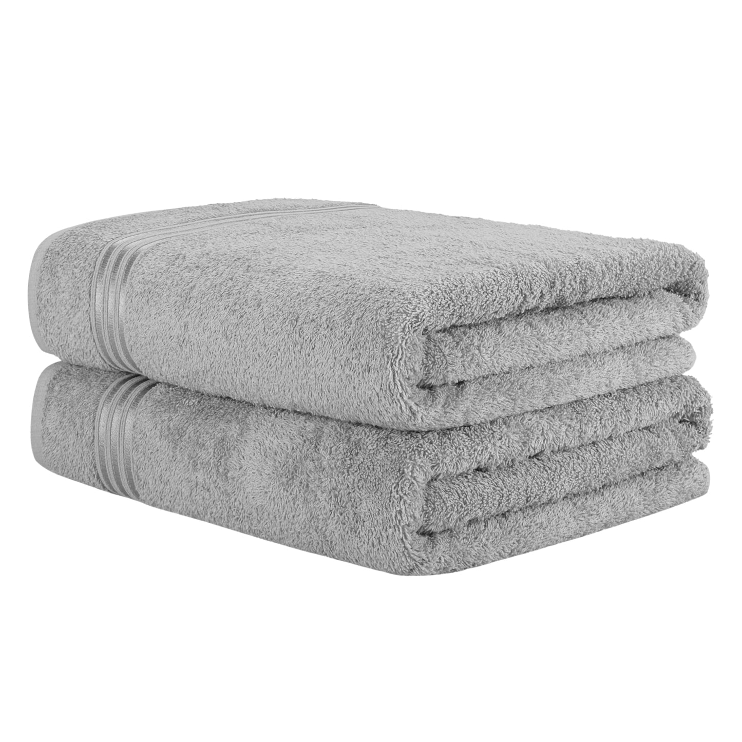 Hammetex sauna towels 80x200 cm set of 2 - extra large shower towels - 100% cotton terry - Oeko-TEX certified - soft, absorbent - with hanger, light gray - RN333