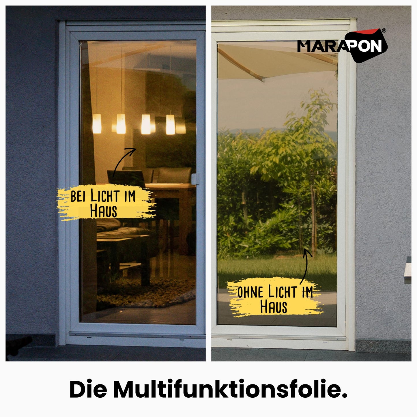 MARAPON mirror film window privacy screen brown 1.05x2 m window film opaque from the outside during the day sun protection film window inside UV protection static cling heat protection heat protection interior installation - M10520-MBR