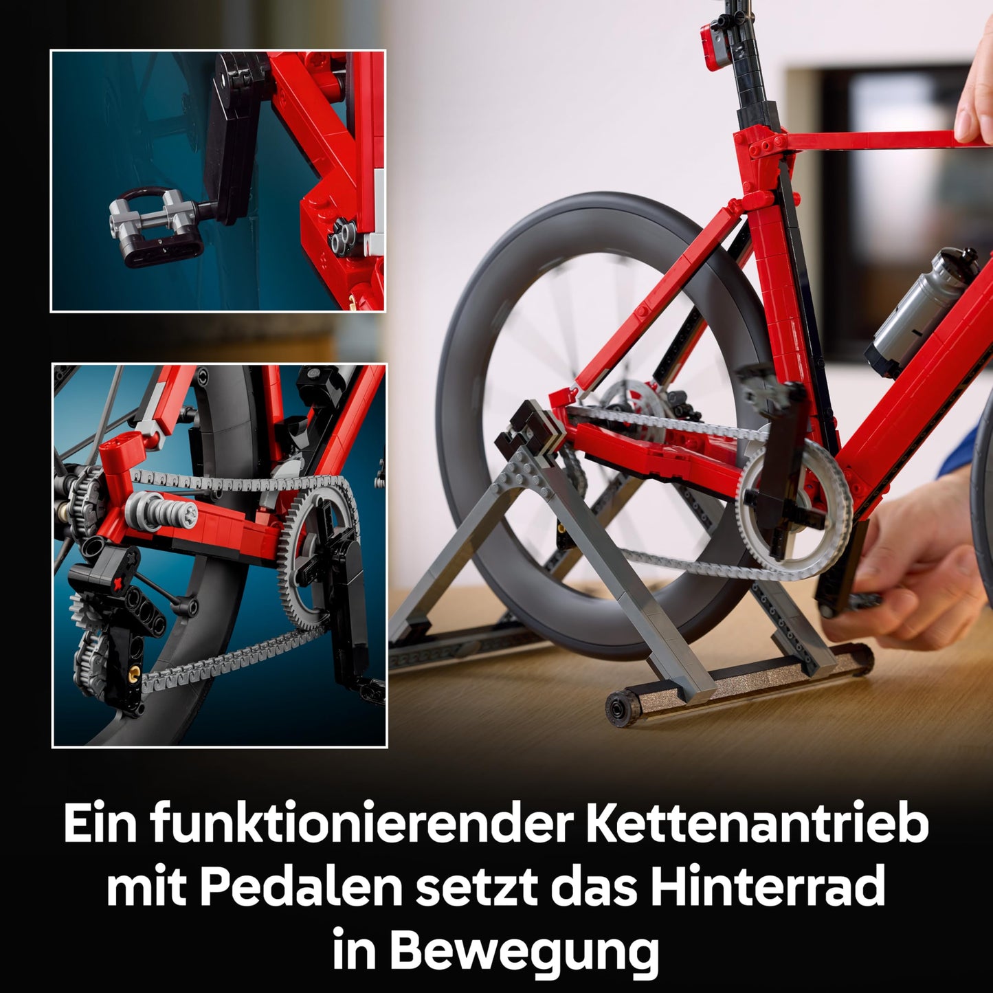 LEGO Icons racing bike - model building for adults - including rubber tires, rear derailleur and rear wheel stand as a desk decoration - gift idea for cycling fans - 11380