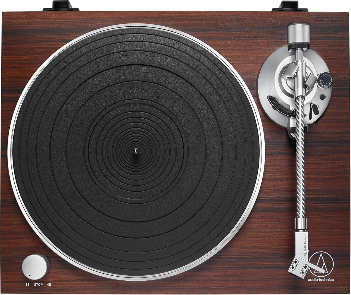 Audio-Technica LPW50BTRW Platan turntable fără fir cu acționare prin curea palisandru - AT-LPW50BTRW