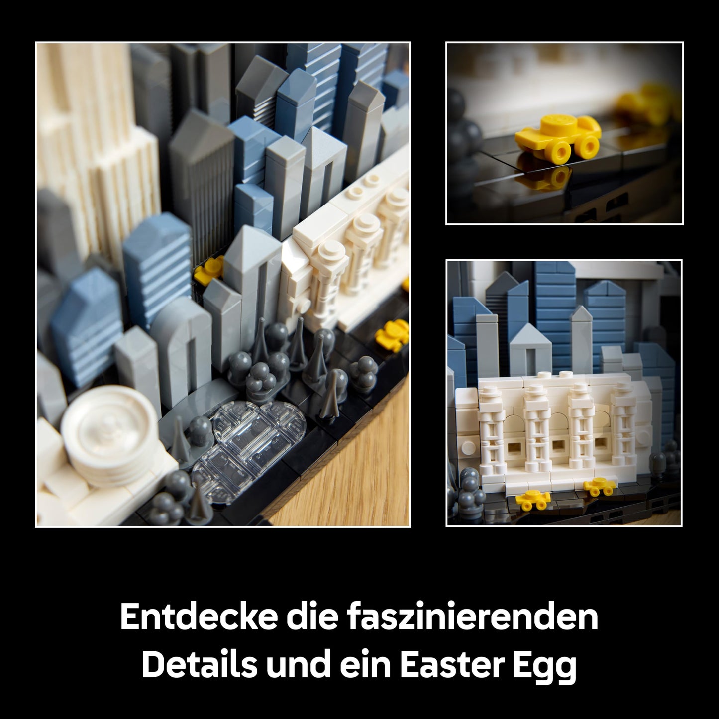 LEGO Architecture New York City - The Big Apple - Miniature building set for adults - 3D shelf decoration with landmarks including Empire State Building and Brooklyn Bridge - DIY gift idea - 21066