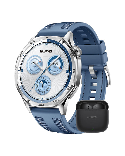 HUAWEI Watch GT 5 Smartwatch+FreeBuds SE 3, GPS fitness watch, sleep tracker, running and cycling functions, health monitoring, up to 14 days battery life, compatible with iOS & Android, 46 mm, blue