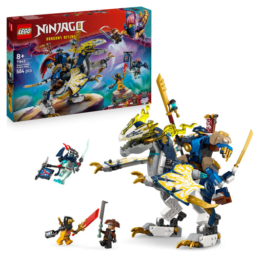 LEGO NINJAGO Rogues Mech Dragon Rider - Jucărie ninja cu dragon, 4 minifigurine și echipament - idee de cadou pentru băieți și fani Rise of Dragons cu vârsta de 8 ani și peste - 71843