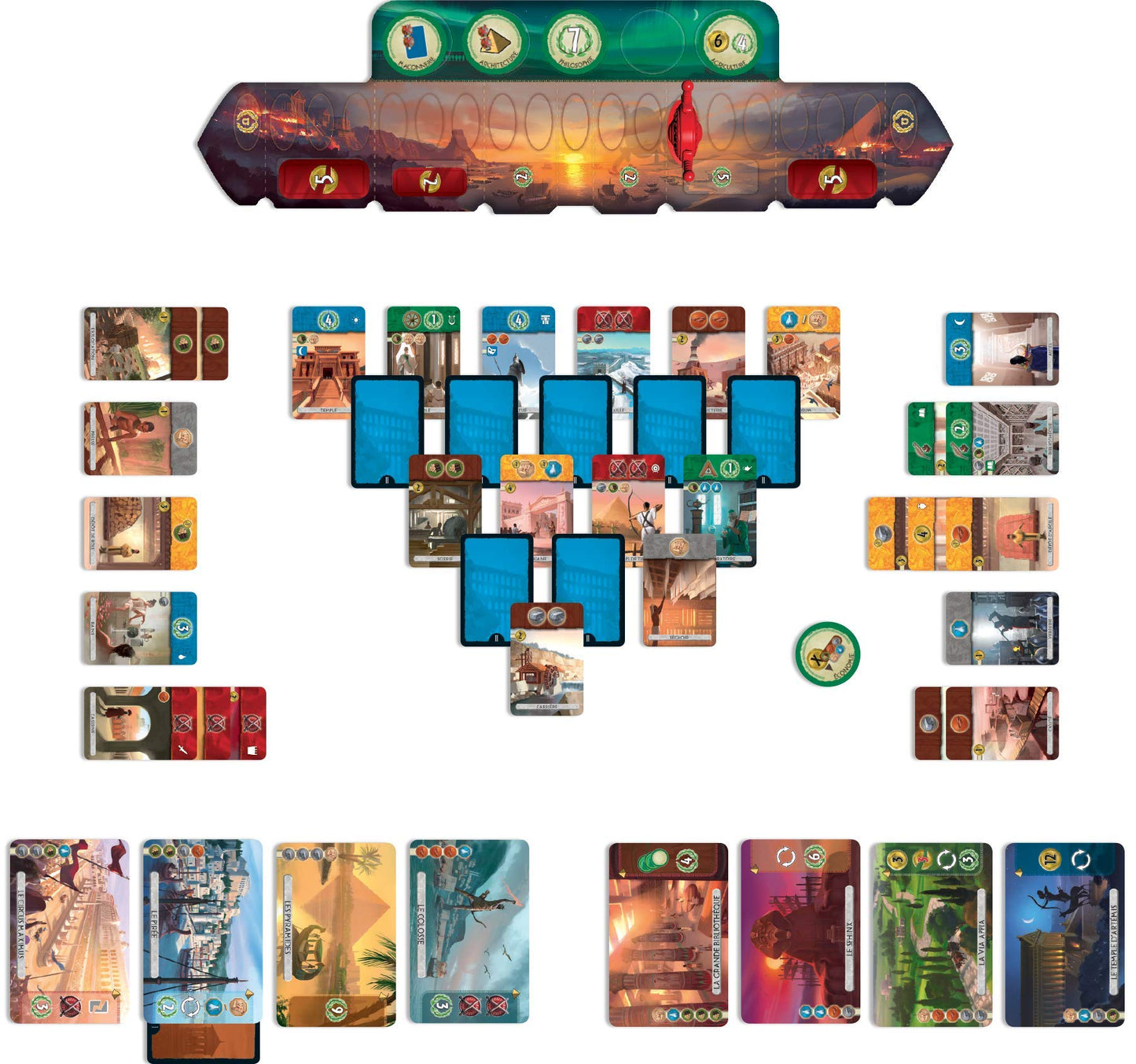 Asmodee | UNbox Now | Repos Production | 7 Wonders Duel | Basic game | Connoisseur game | Strategy game | 2 players | From 10+ years | 30+ minutes | German - 692423