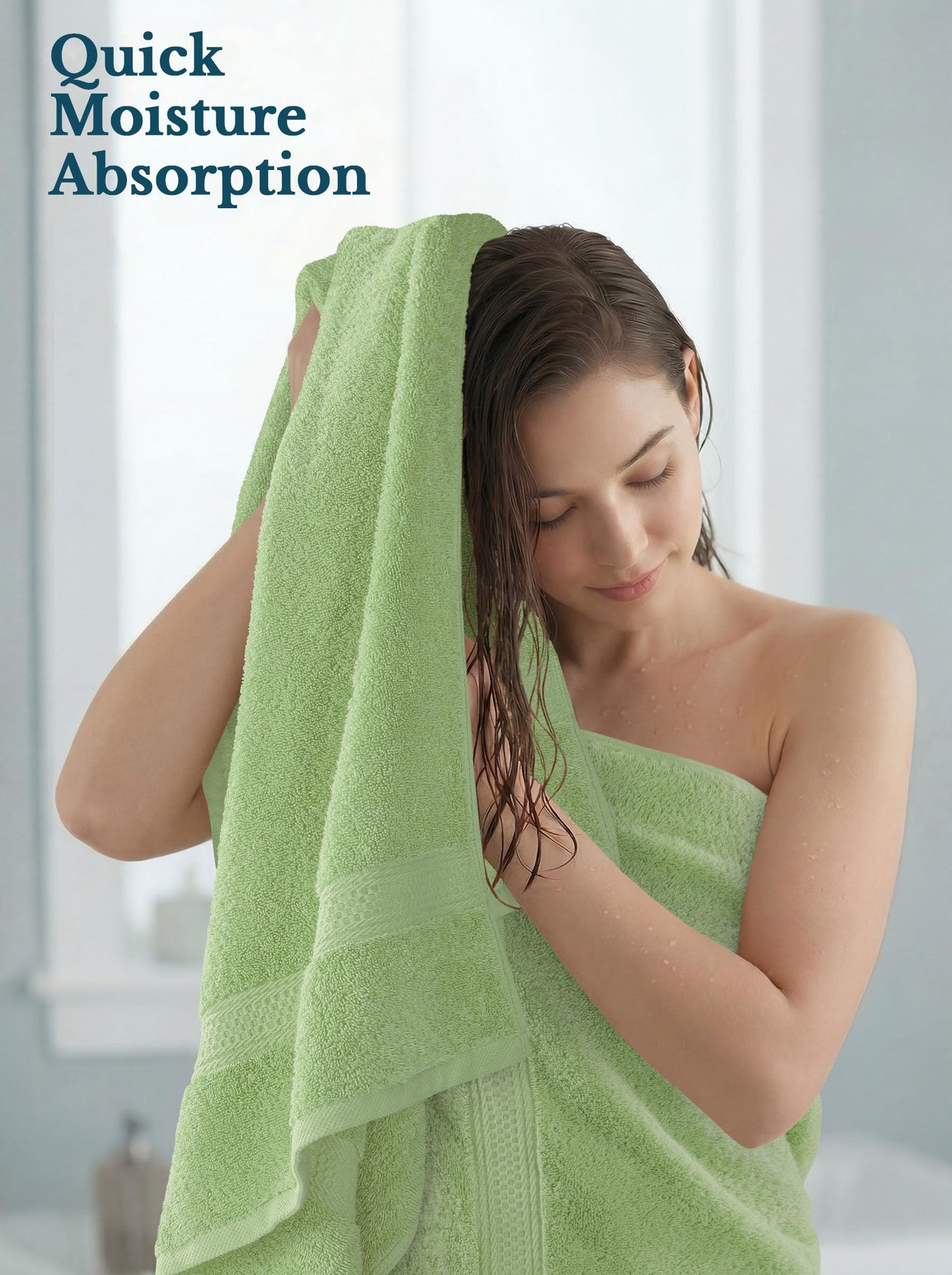 Utopia Towels 4-pack bath towel set, 69 x 137 cm, sage green - UT0495