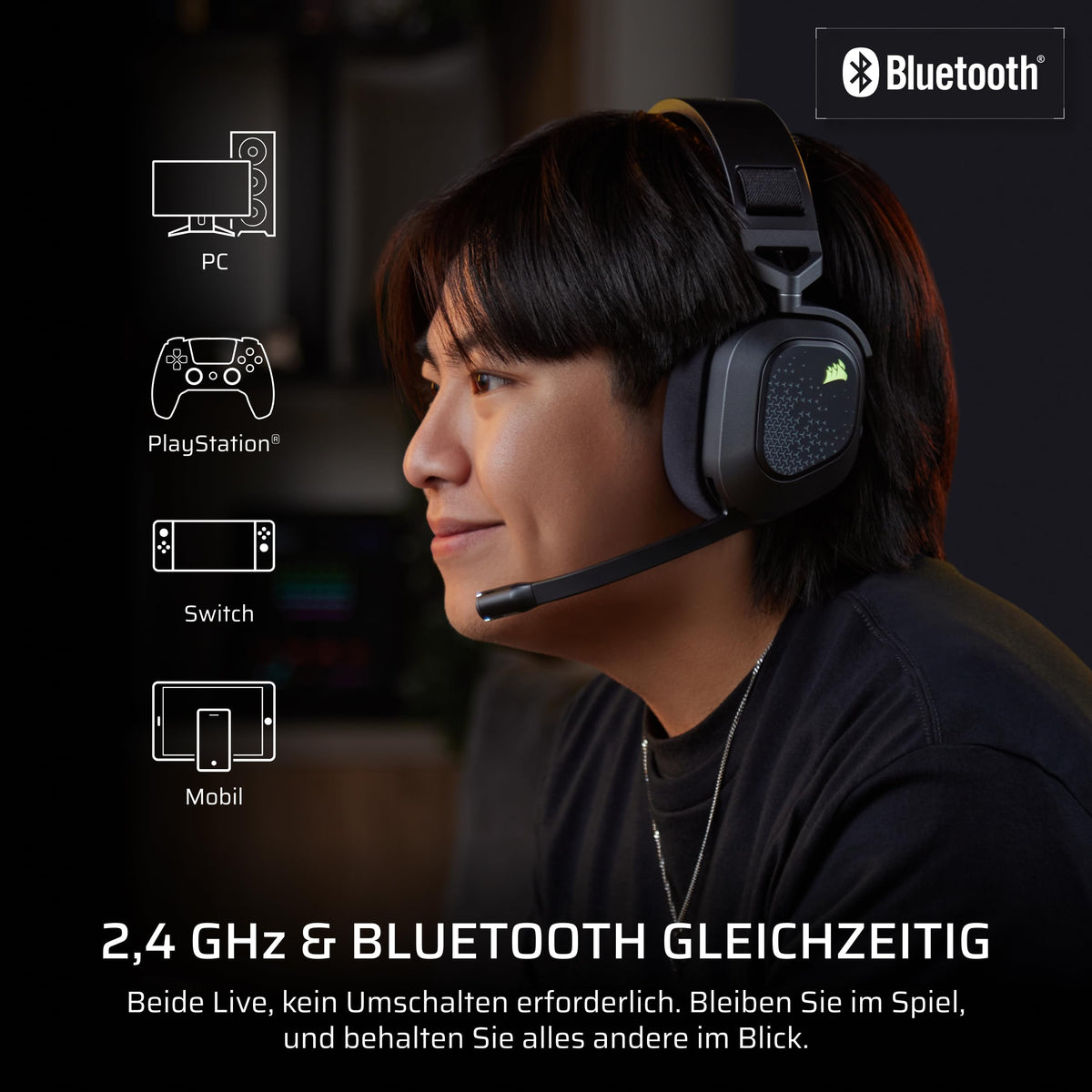 Corsair HS80 v2 MAX Wireless Gaming-Headset – Stahlgrau - CA-9011414-WW