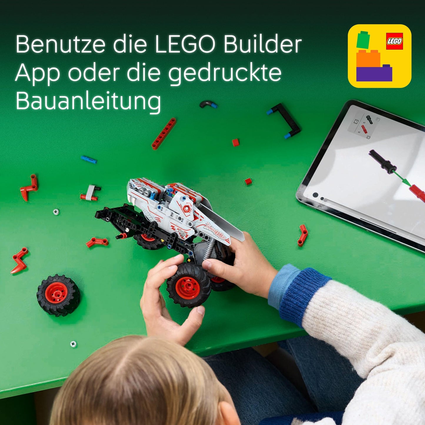 LEGO Technic Monster Jam ThunderROARus, Pull-Back Toy Monster Truck, Building Toy for Kids, Gift for Boys and Girls Ages 7 and Up 42200