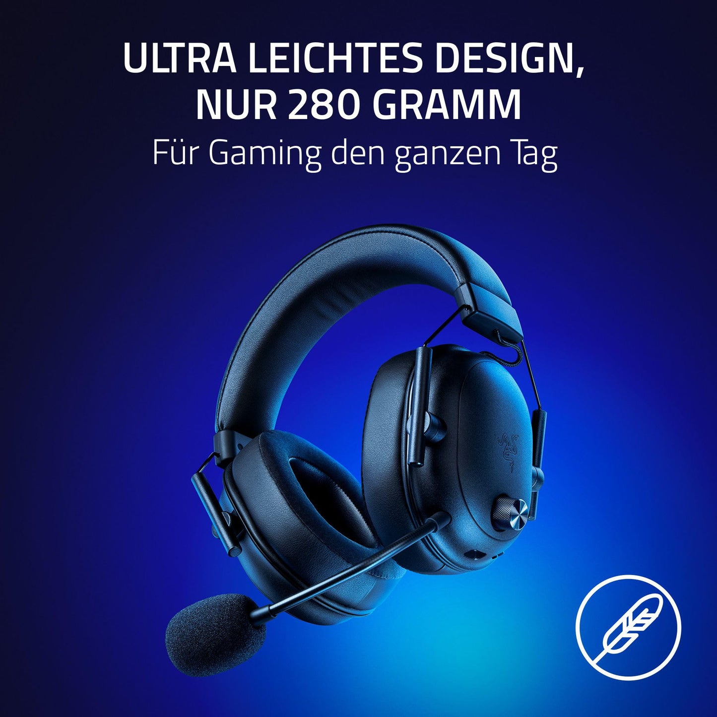 Razer BlackShark V2 Hyperspeed for PC - Wireless e-sports gaming headset ultra light with 280g (super wideband microphone, Triforce Titanium 50mm driver, sound-isolating foam) white - RZ04-04960200-R3M1