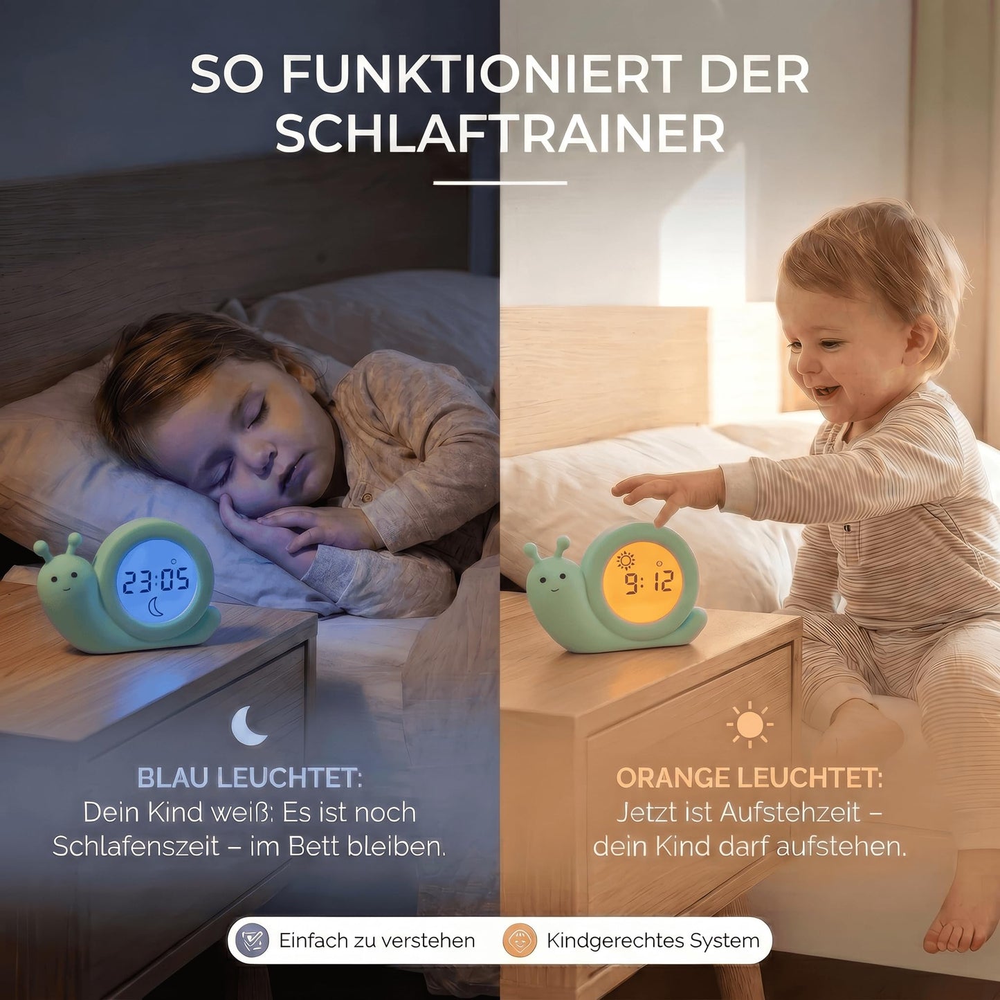 Alecto BC110GN Simon - alarm clock children - children's alarm clock - sleep trainer children