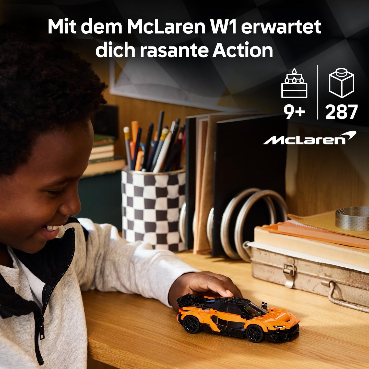 LEGO Speed Champions McLaren W1 - model car with collectible driver minifigure - birthday gift idea for boys aged 9 and up and motorsport fans - 77257