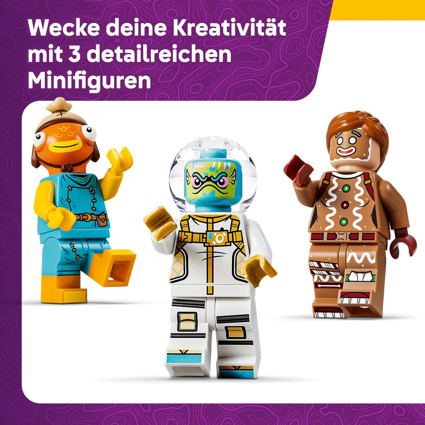 LEGO Fortnite stock delivery - toy with minifigures fish sticks, Leviathan & gingerbread gunner, accessories including sipping juice - gaming decoration - gift for boys, girls aged 10 and over - 77080