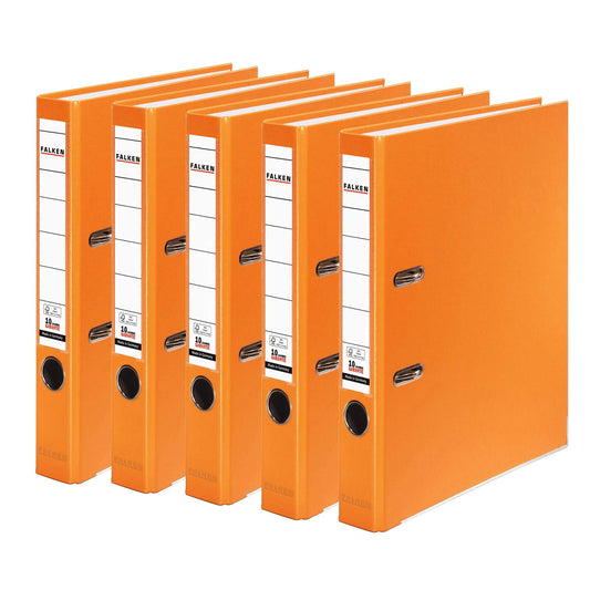 FALKEN 5x PP-Color plastic folder 5 cm narrow DIN A4 orange - 15047982
