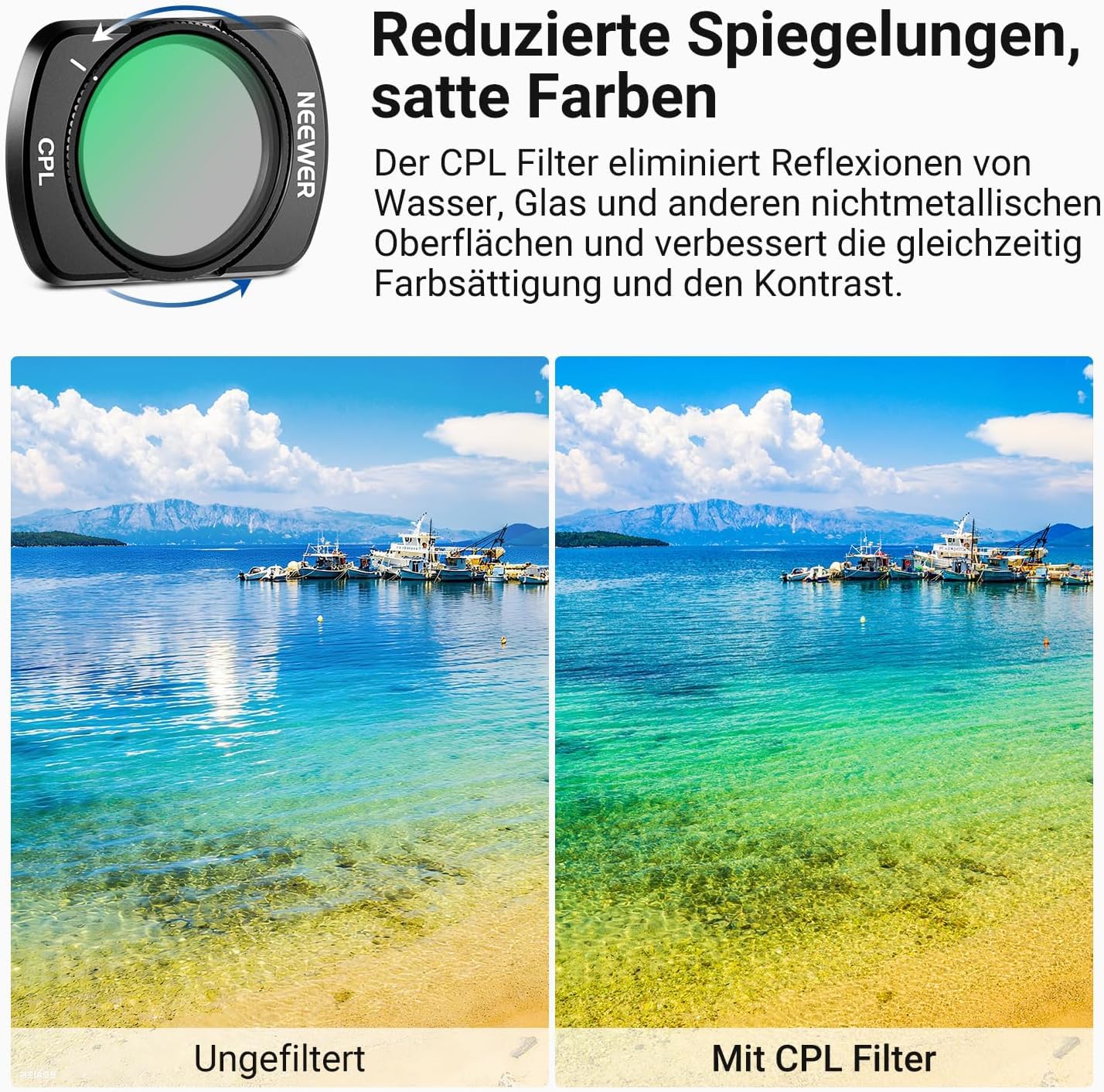 NEEWER ND and CPL filter set compatible with DJI Osmo Pocket 3 4 Xtra Muse - FL-C58
