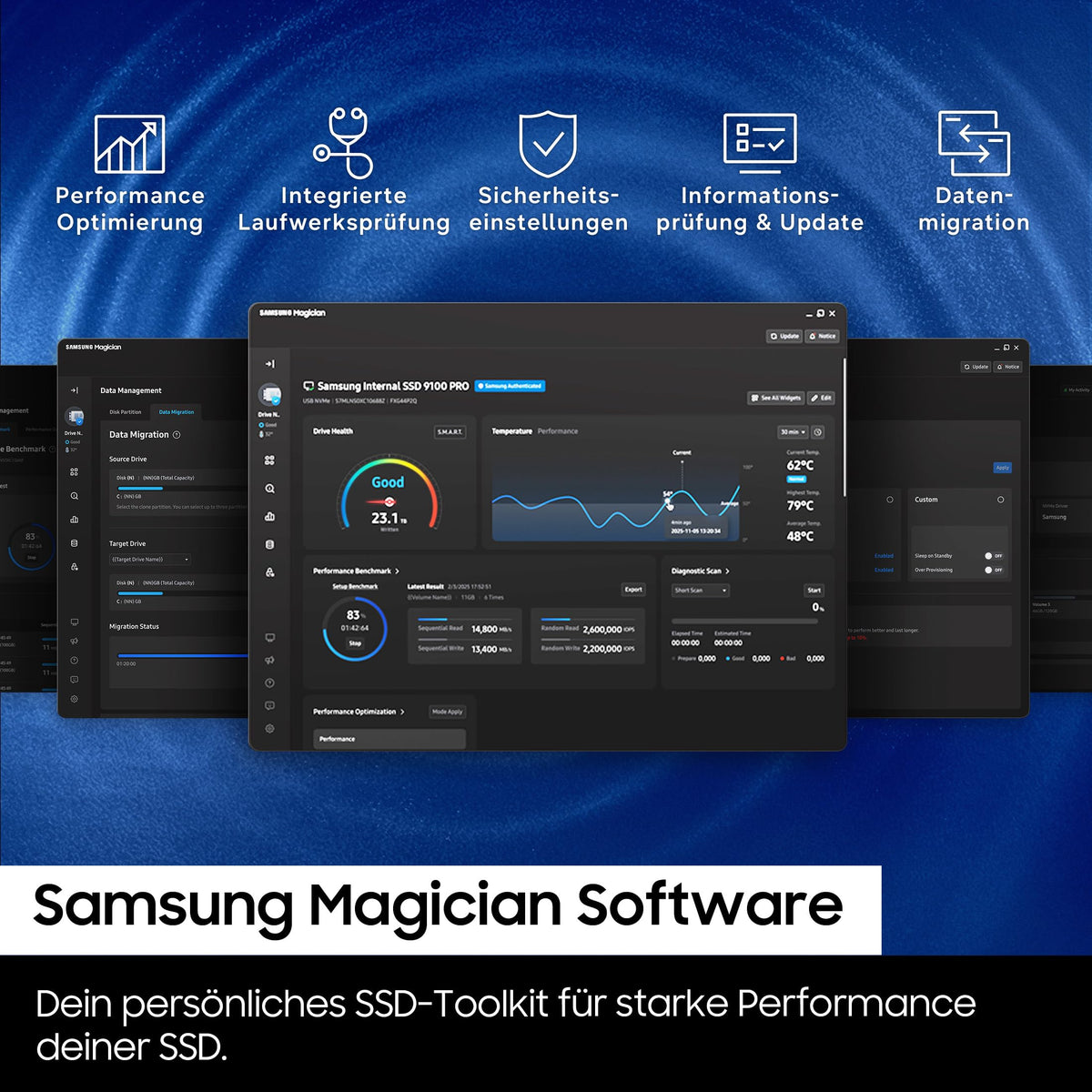 Samsung SSD 990, Internal M.2 NVMe SSD, 2TB, PCIe 4.0 x4 - MZ-V9V2T0BW