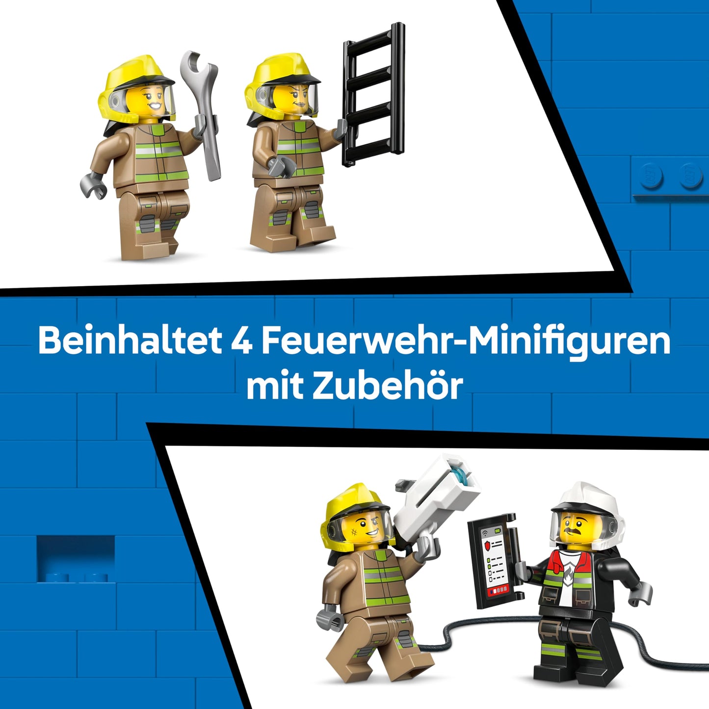 LEGO City airport fire engine - toy emergency vehicle - model construction with 4 fire department minifigures - birthday gift for boys aged 7 and up and technology fans - 60499