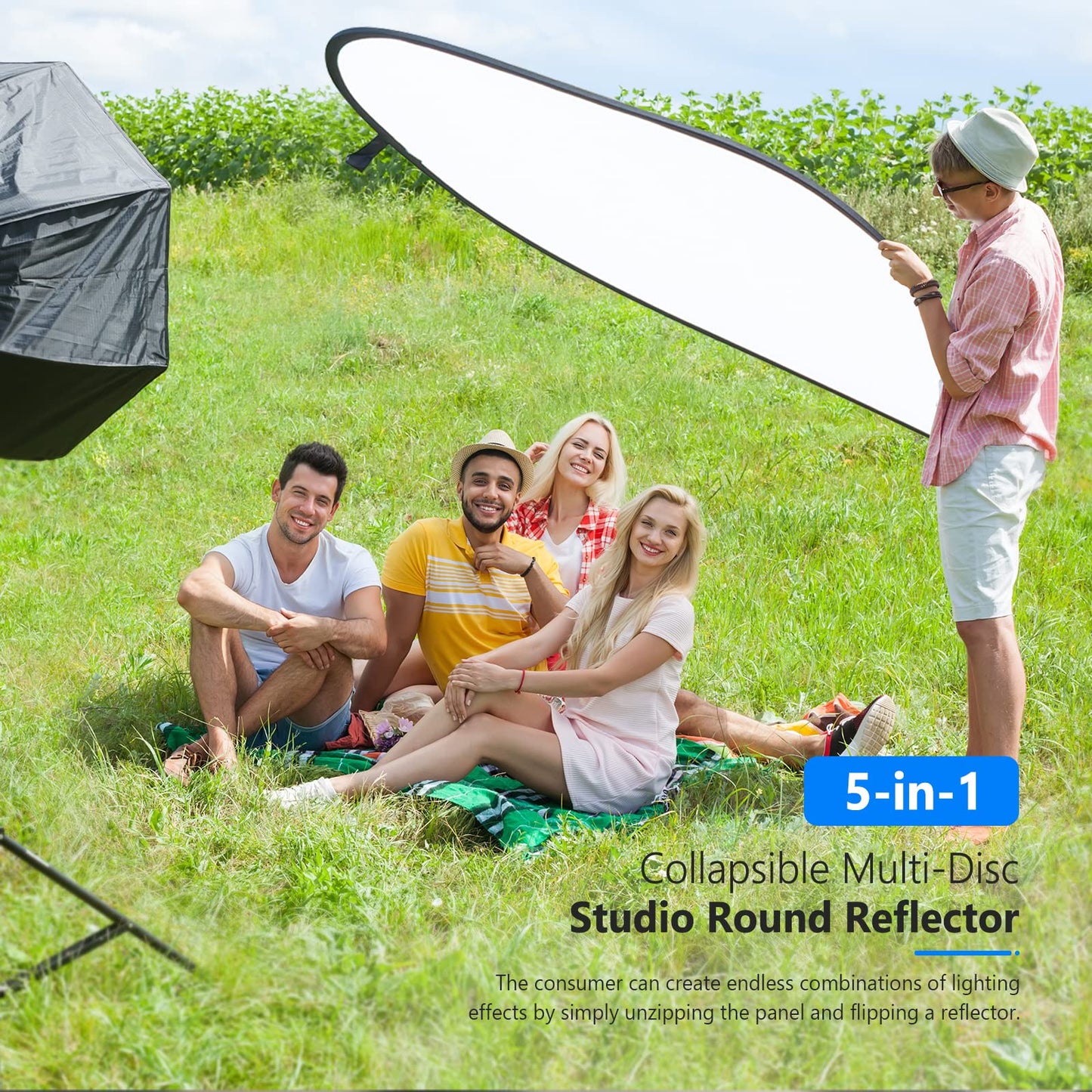 NEEWER 59"x79"/150x200cm light reflector for photography, portable 5 in 1 - 10071559