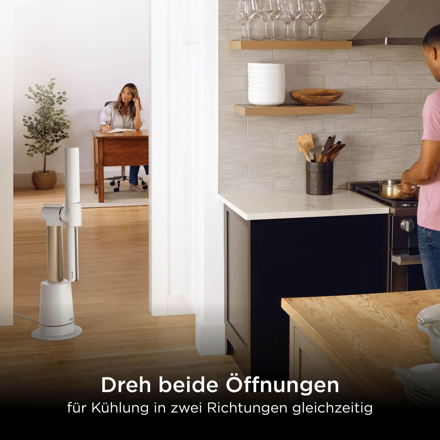 Shark TurboBlade Tower Fan, Quiet, High Speed System, Air Circulation up to 20 Meters, 10 Speeds, 180° Oscillation, Remote Control, Timer, Easy Cleaning, White TF200SEUWH