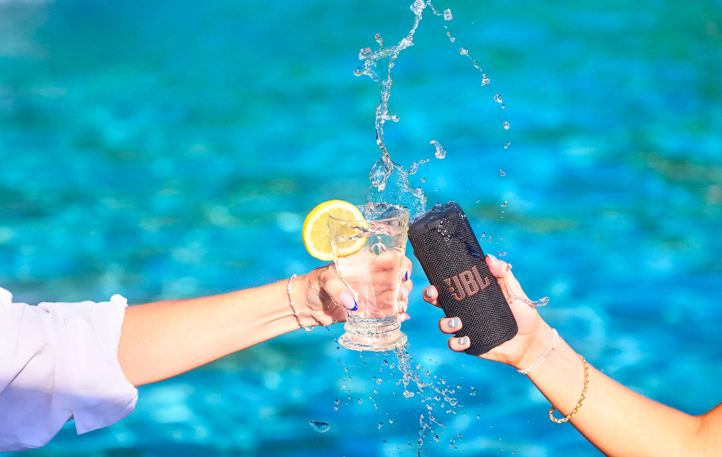 JBL Grip Compact Bluetooth Speaker, JBL Pro Sound with AI Sound Boost, IP68 Waterproof and Dustproof, Ambient Light, Up to 14h Playback, Auracast Multi-Speaker, JBL Portable App, Blue - JBLGRIPBLU