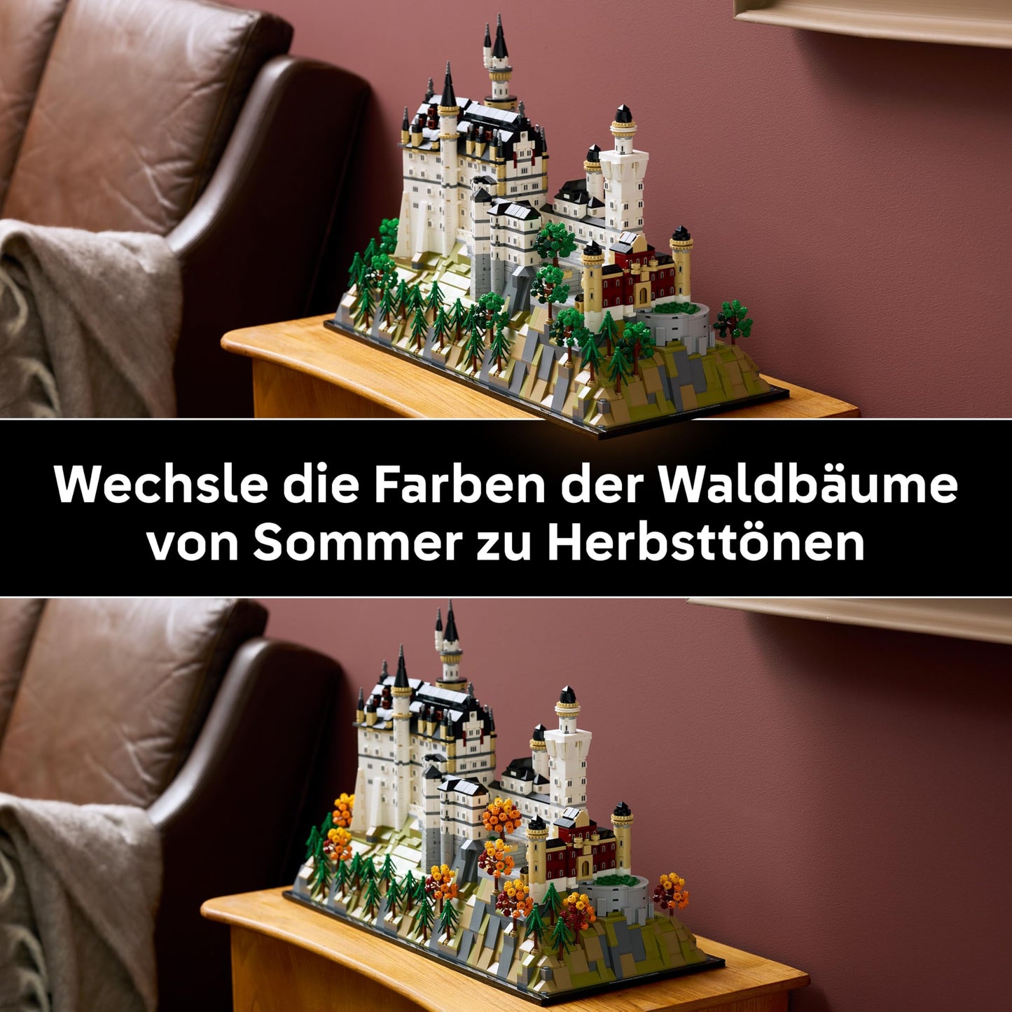 LEGO Architecture Neuschwanstein Castle - 3D puzzle for adults - model building with towers, courtyards & detailed interior - historical gift for fans - 21063