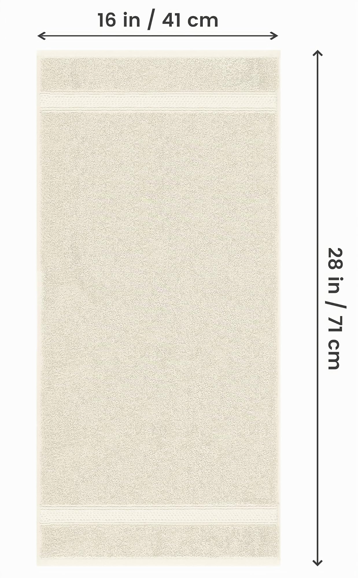 Utopia Towels, Premium Towel Set, 100% Ringspun Cotton, Ultra Soft and Highly Absorbent, 600gsm, for Bathroom, Gym, Shower, Hotel and Spa, 16" x 28", Ivory White, 6 - UT0901