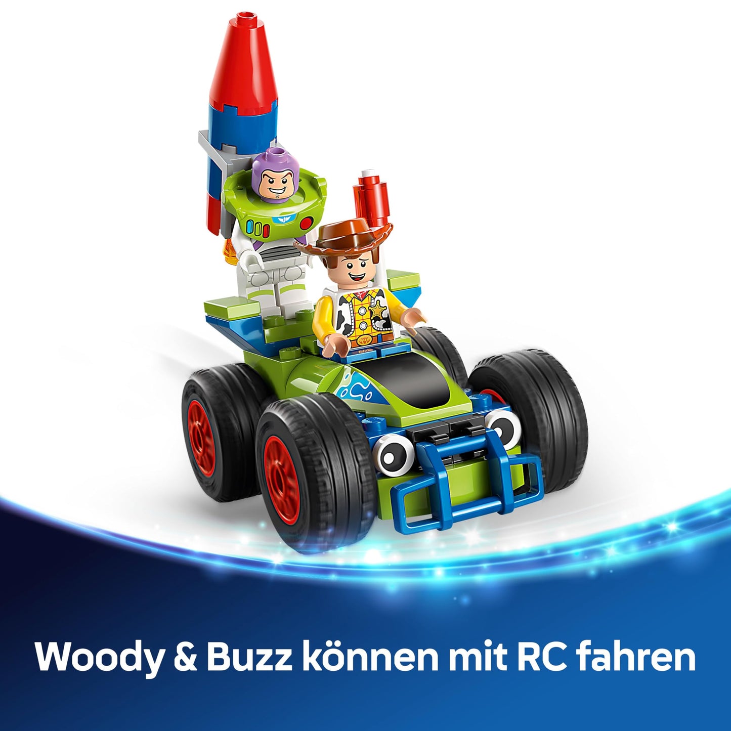 LEGO ǀ Disney and Pixar's party train and the RC car from Toy Story - with Woody, Jessie, Porzellinchen and Buzz Lightyear minifigures - creative gift for boys and girls aged 4 and up - 43264