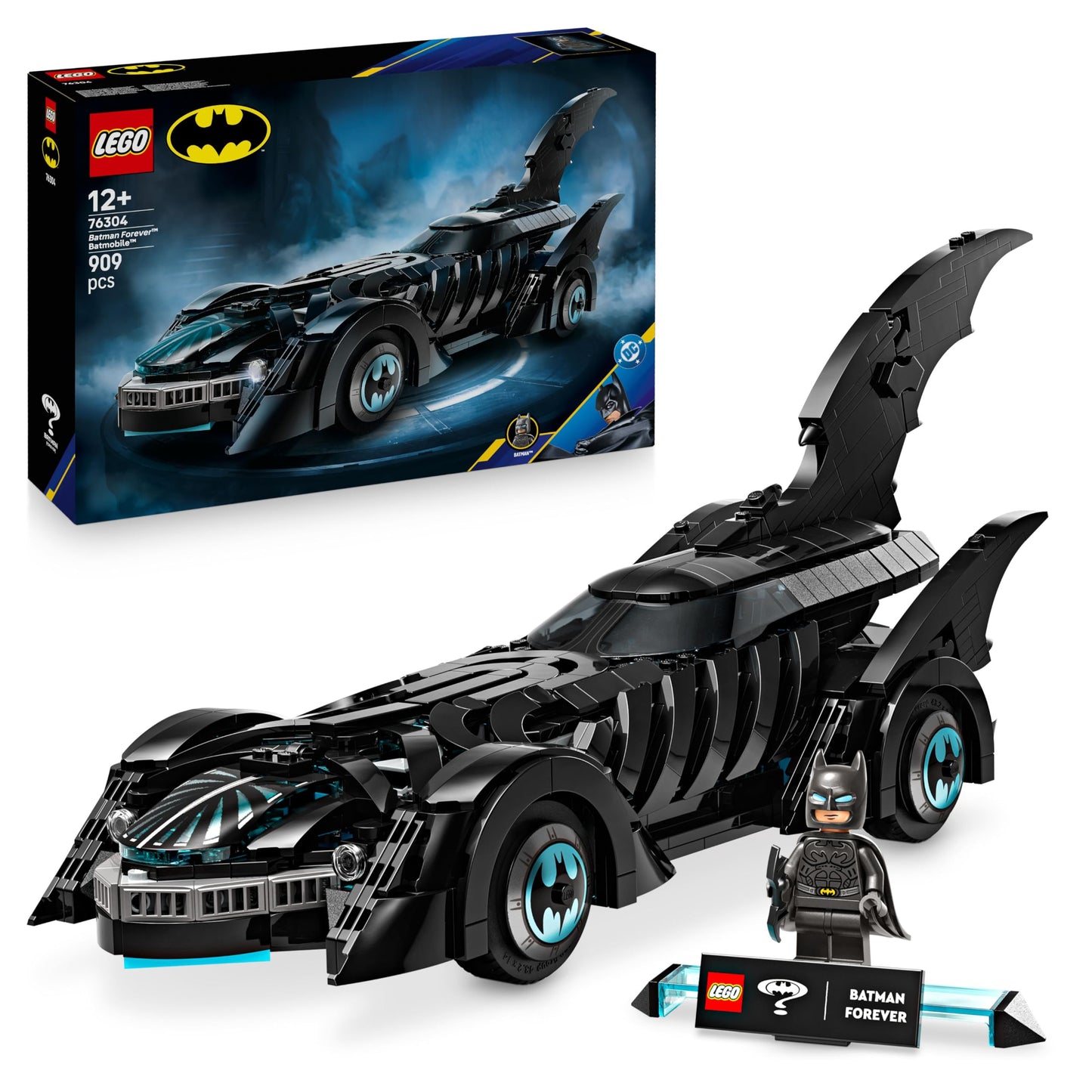 LEGO DC Batman Forever Batmobile - superhero vehicle with minifigure - with opening cockpit and detailed interior - gift for boys aged 12 and over, teenagers and adult fans - 76304