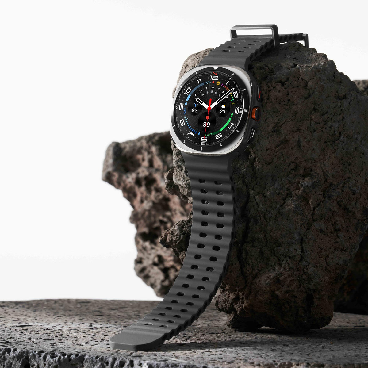 Samsung Galaxy Watch Ultra (2025) Smartwatch with Galaxy AI, fitness watch, marine band, titanium case, quick button, dual GPS, 64 GB storage, 47 mm, LTE, Titanium Gray, 3 years manufacturer warranty. - SM-L705FZA2DBT
