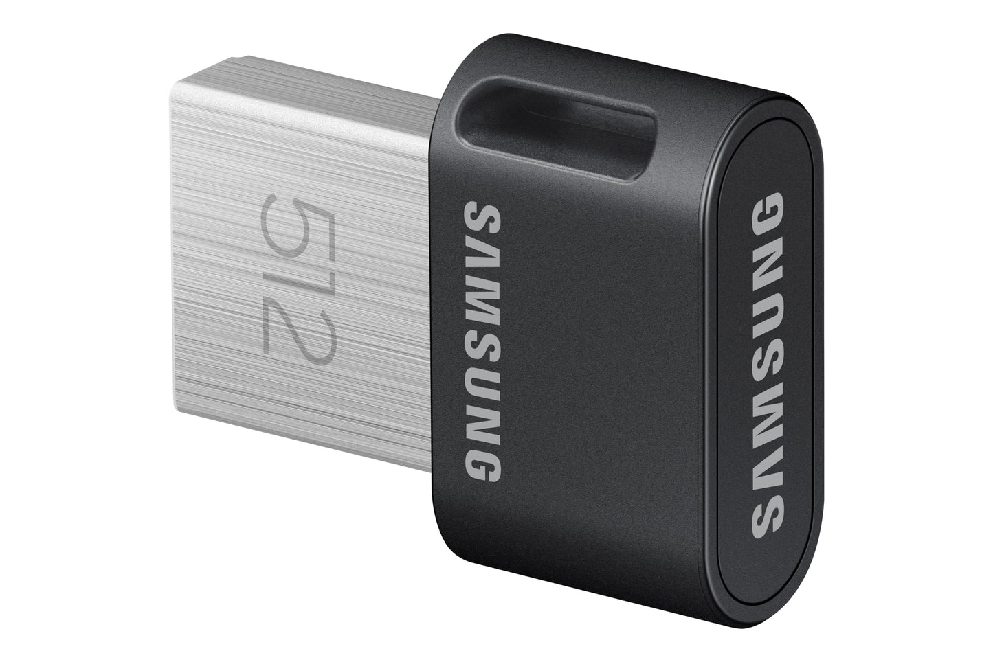 Samsung FIT Plus USB Stick Type-A, 512 GB, 400 MB/s Read, 110 MB/s Write, Compact USB 3.2 Memory Stick with Key Ring, Gray, MUF-512AB/APC