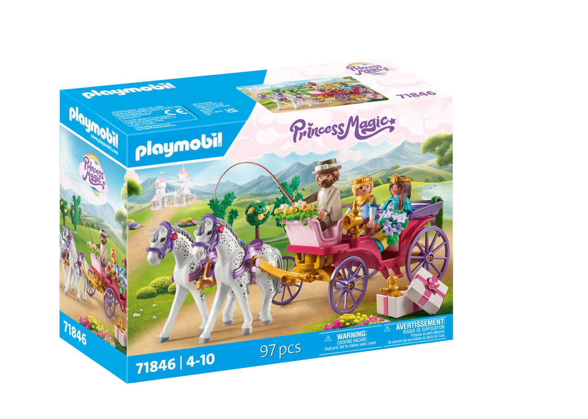 PLAYMOBIL | Princess Magic | Carriage ride with princess and prince | Princess toy | Fairytale toys for children aged 4 and up | 71846