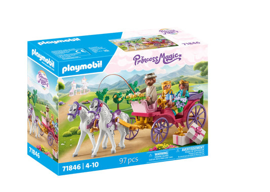 PLAYMOBIL | Princess Magic | Carriage ride with princess and prince | Princess toy | Fairytale toys for children aged 4 and up | 71846