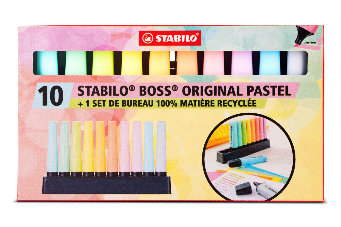 STABILO - highlighter - BOSS ORIGINAL - set of 10 placemats - with 10 different pastel colors - F59599