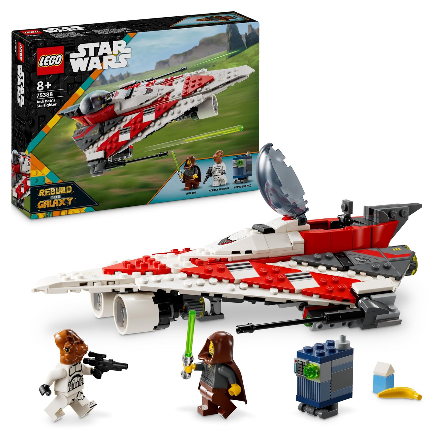 LEGO Star Wars Jedi Bob's Starfighter, Building Toy, Toy Starship Bricks, Popular Character, Birthday Gift for Boys, Girls and All Fans Ages 8 and Up 75388