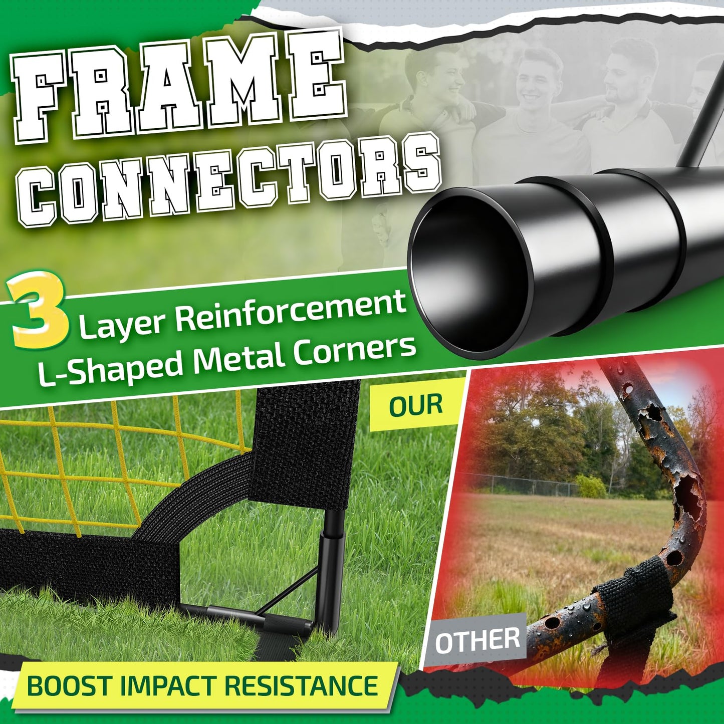 Happy Jump Pop-Up Football Goals – 152x110 cm, 2 Goals | Robust, foldable fiberglass goals for children and adults For outdoor & leisure - A233259BQ1