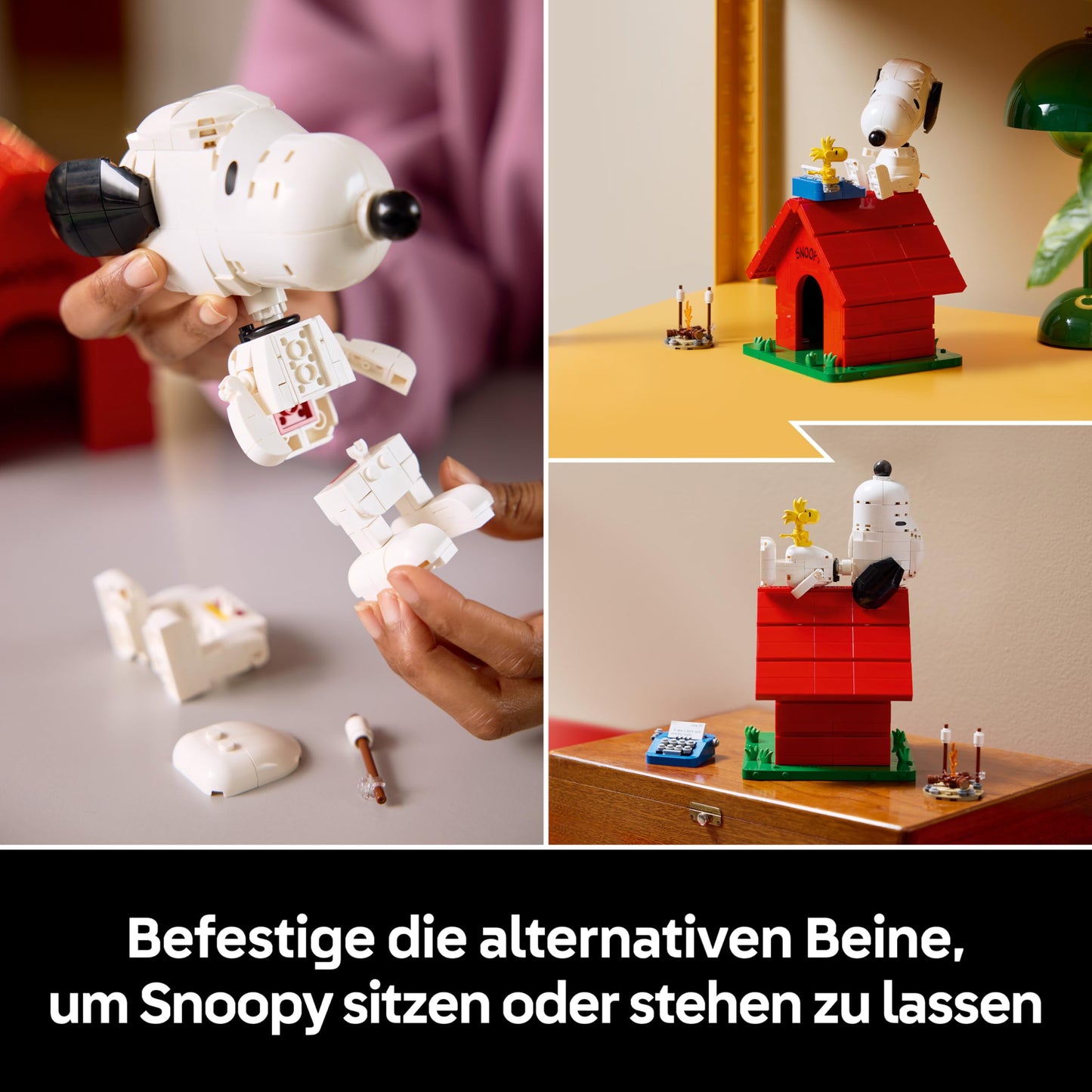 LEGO Ideas Peanuts: Snoopy's Doghouse - Model Building for Adults Snoopy and Woodstock Figures - DIY Decoration for Desk or Shelf - Gift Idea for Fans - 21368