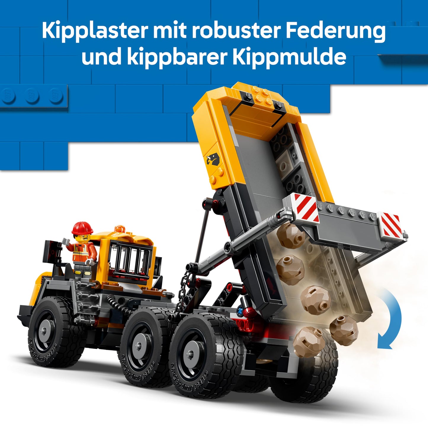 LEGO City Dump Truck and Shovel Loader Toys - Construction Site Vehicles with Working Functions and 3 Minifigures - STEM Birthday Gift for Boys Ages 8 and Up - 60494