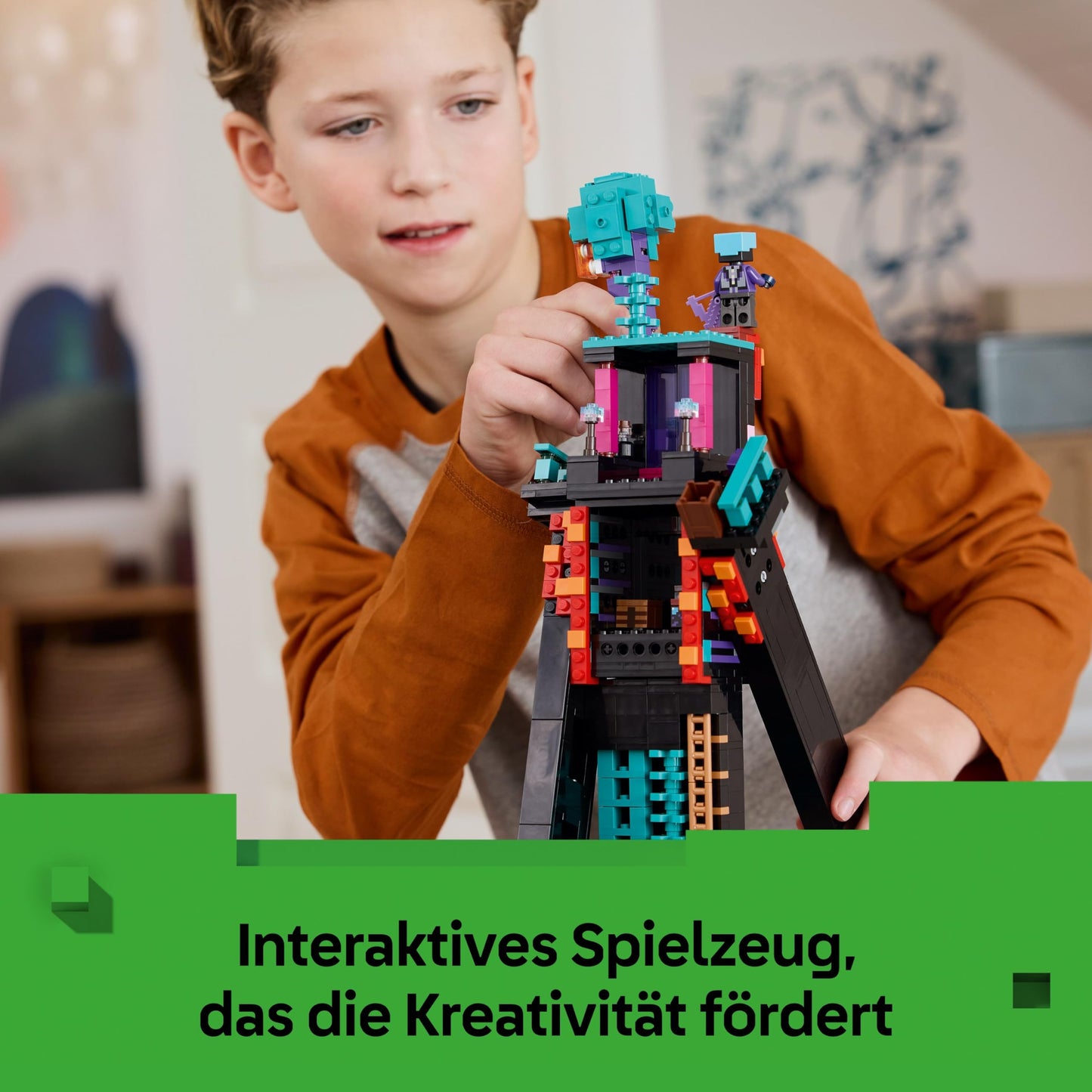 LEGO Minecraft 2in1 The Enderman Tower - Modular gaming toy - Can be converted into 2 fortresses - With 4 minifigures to collect - Gamer gift for boys and girls aged 9 and up - 21279