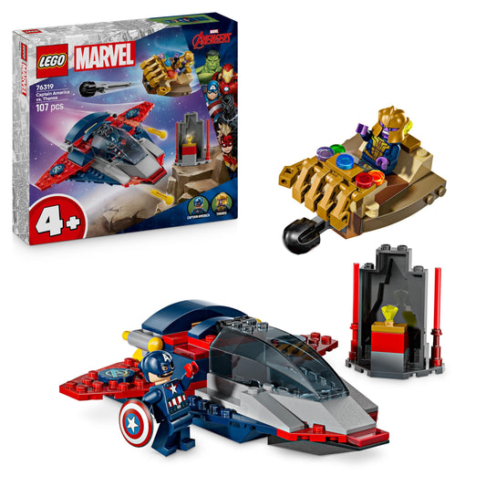 LEGO ǀ Marvel Captain America vs. Thanos - children's toy with minifigures - creative gift for boys and girls aged 4 and over - superhero playset for display and collecting - 76319