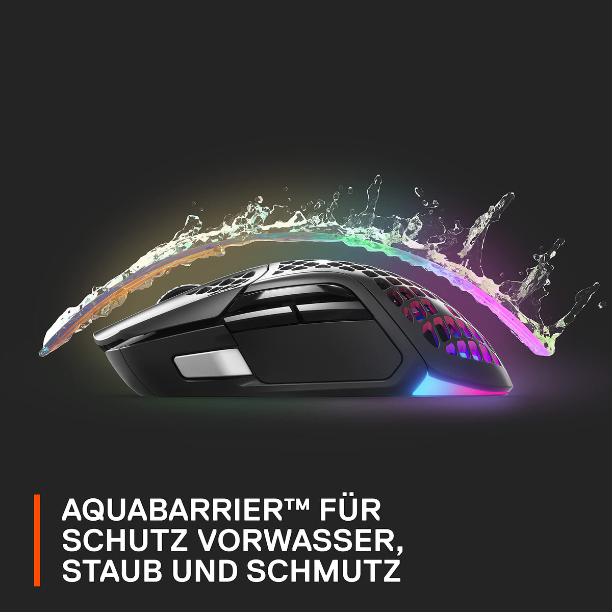 SteelSeries Aerox 5 Wireless – RGB gaming mouse with surface openings – Ultra-lightweight, water-resistant design – 9 buttons – Bluetooth/2.4 GHz – Optical TrueMove Air sensor with 18,000 DPI - 62406
